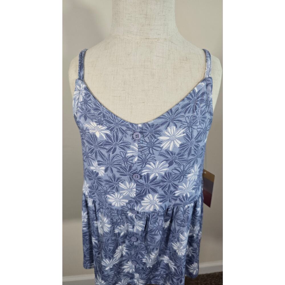 The Commons Blue Floral Tank Button Front Girls M 8–10 NWT Soft Summer Top